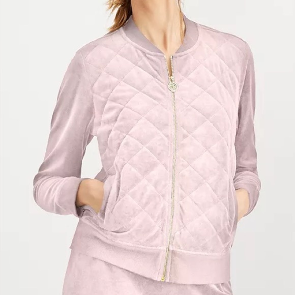 NWT Calvin KleinQuilted Velour Bomber Jacket - Picture 1 of 6